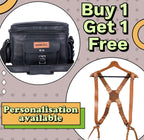 Photographer's Combo – Leather Camera Bag + Dual Camera Harness