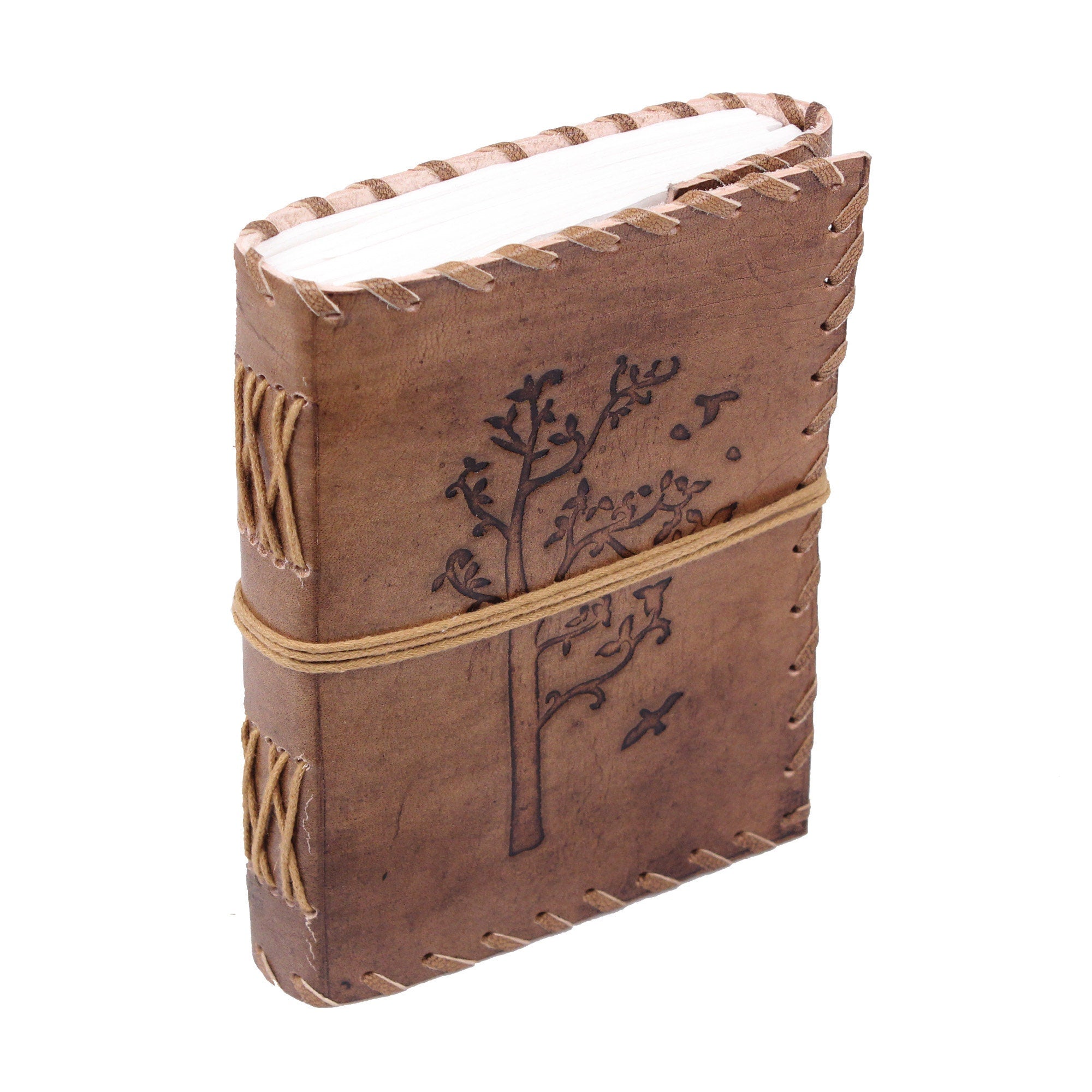 Vintage Tree Engraved Leather Journal Set of 2 – Christmas Gift