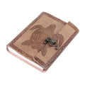 Turtle Design Leather Journal Set of 2 – Coptic Bound, 8"x6"