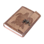 Turtle Design Leather Journal Set of 2 – Coptic Bound, 8"x6"
