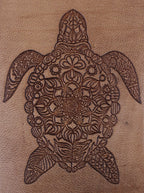 Turtle Design Leather Journal Set of 2 – Coptic Bound, 8"x6"