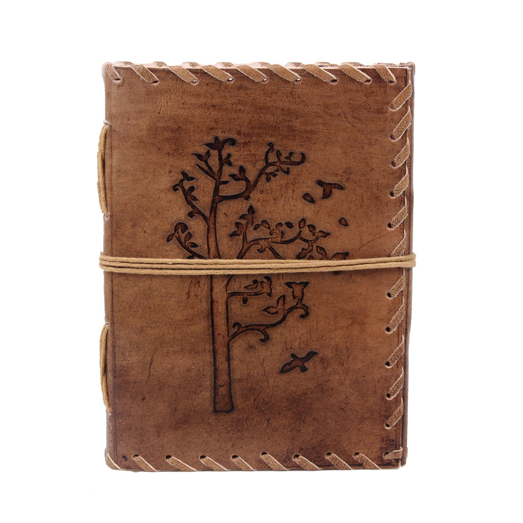 Vintage Tree Engraved Leather Journal Set of 2 – Christmas Gift