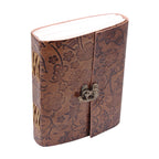 Vintage Embossed Leather Journal Set of 2 – Coptic Bound, 8"x6"