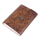 Vintage Embossed Leather Journal Set of 2 – Coptic Bound, 8"x6"