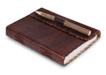 Personalized Vintage Leather Journal with Pen – Stitched Edges