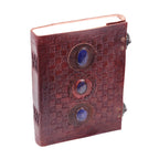 Blue 3 Stones Embossed Leather Diary Set of 2 – Coptic Bound
