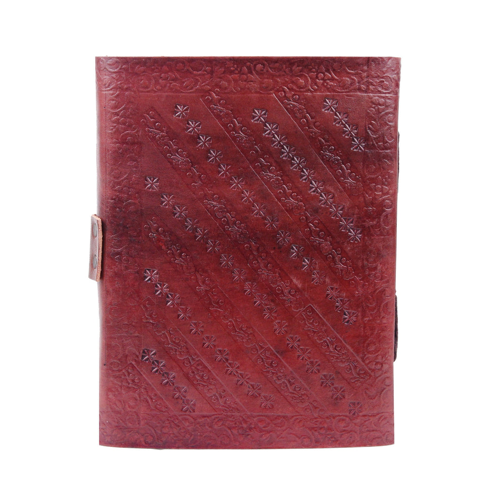 7 Stones Embossed Leather Blank Sketchbook – Writing Notebook Gift