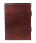 Personalized Vintage Leather Journal with Pen – Stitched Edges