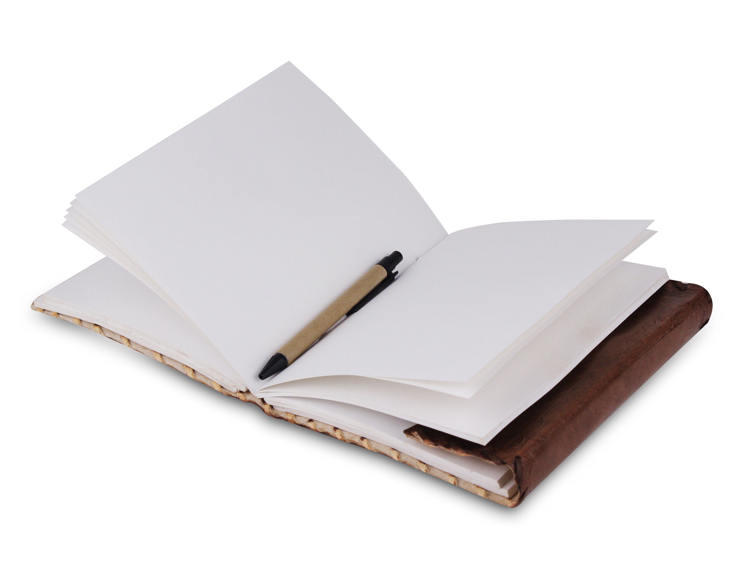 3 Stones Embossed Leather Journal Notebook – Coptic Bound Gift