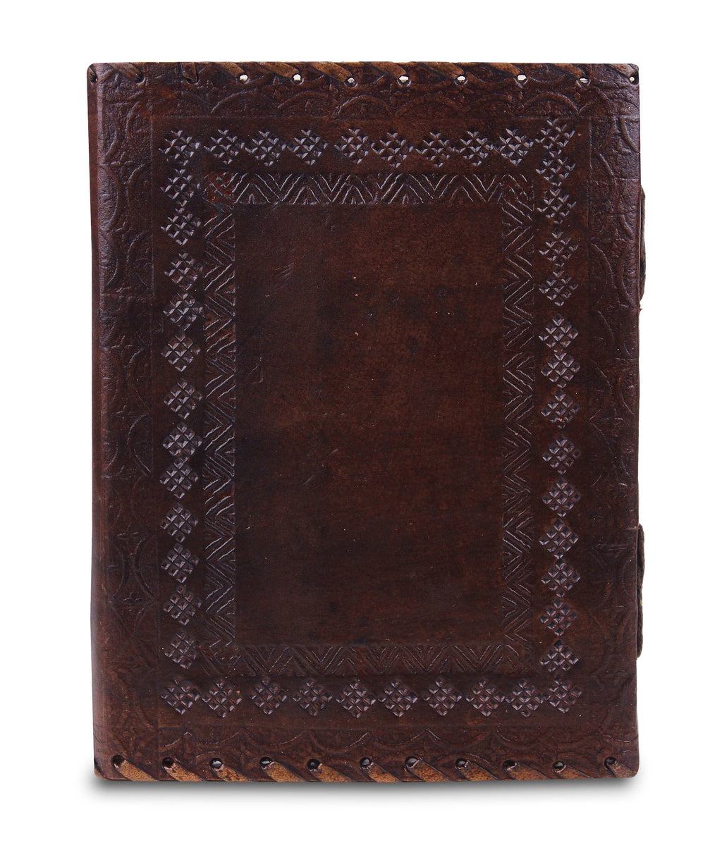 Handmade Dark Brown Leather Journal – 8" Lock Closure Notebook