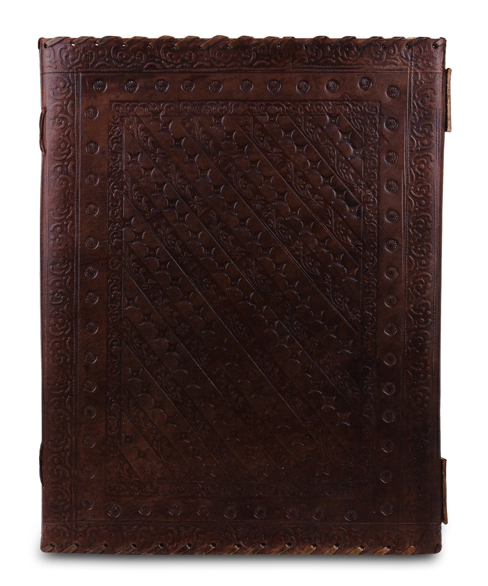Vintage 7 Stone Dark Leather Journal – Handmade Writing Notebook
