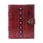 7 Stones Embossed Leather Blank Sketchbook – Writing Notebook Gift