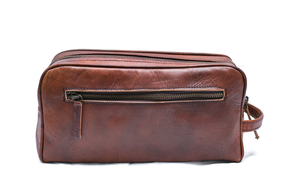 Genuine Leather Toiletry Bag – Travel Dopp Kit