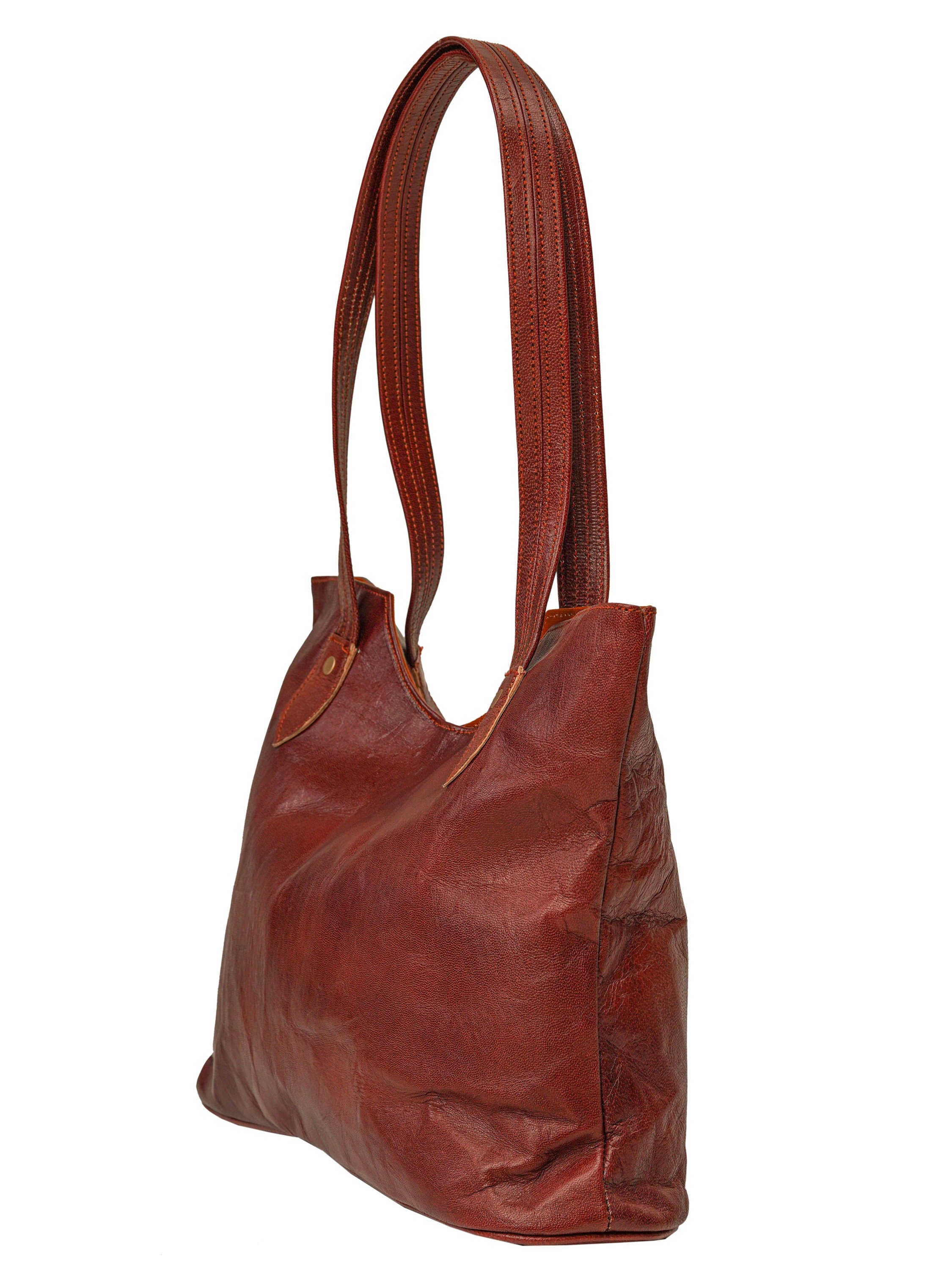 Women's Large Leather Tote Bag – Shoulder Handbag Gift for Her