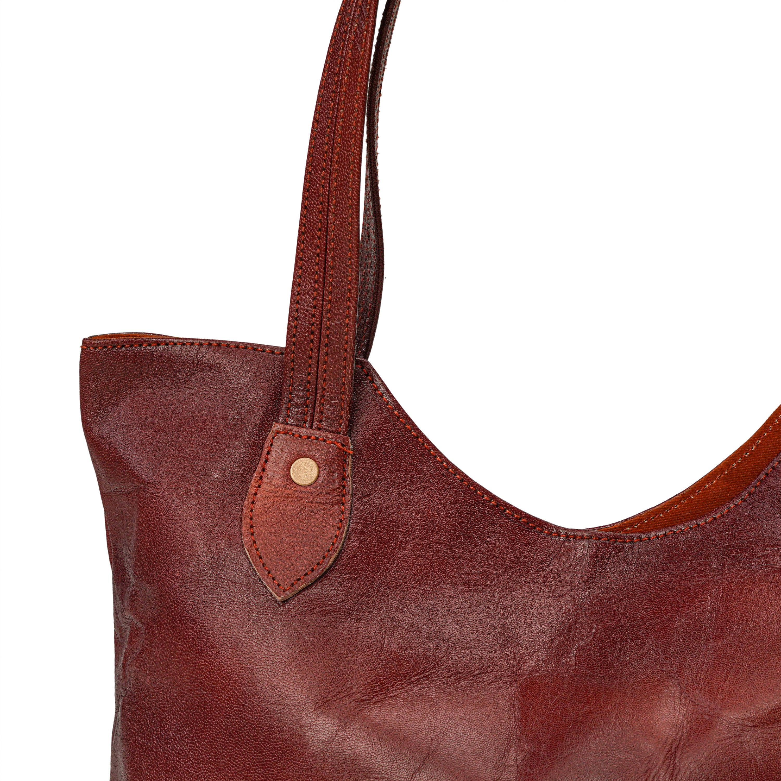 Women's Large Leather Tote Bag – Shoulder Handbag Gift for Her