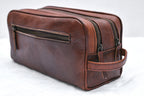 Genuine Leather Toiletry Bag – Travel Dopp Kit
