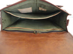 Vintage Brown Leather Laptop Satchel Briefcase