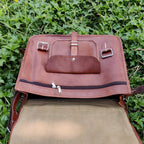 Leather Crossbody College Satchel Bag – 15/16" Unisex Messenger