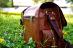 Leather Crossbody College Satchel Bag – 15/16" Unisex Messenger