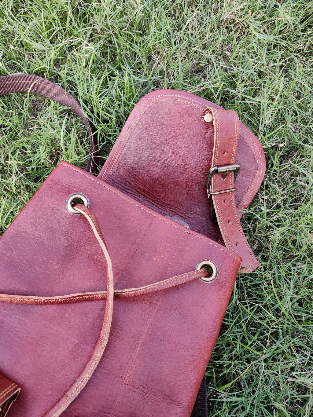 Brown Leather Backpack Rucksack – College & Travel Bag