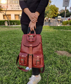 Brown Leather Backpack Rucksack – College & Travel Bag