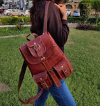 Brown Leather Backpack Rucksack – College & Travel Bag