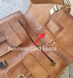 Large 18" Leather Laptop Messenger Briefcase