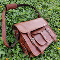 Leather Satchel Crossbody Bag – 15" School, College & Messenger Bag