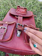 Brown Leather Backpack Rucksack – College & Travel Bag