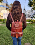 Brown Leather Backpack Rucksack – College & Travel Bag