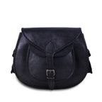 Women's Black Leather Crossbody Shoulder Handbag & Sling Bag