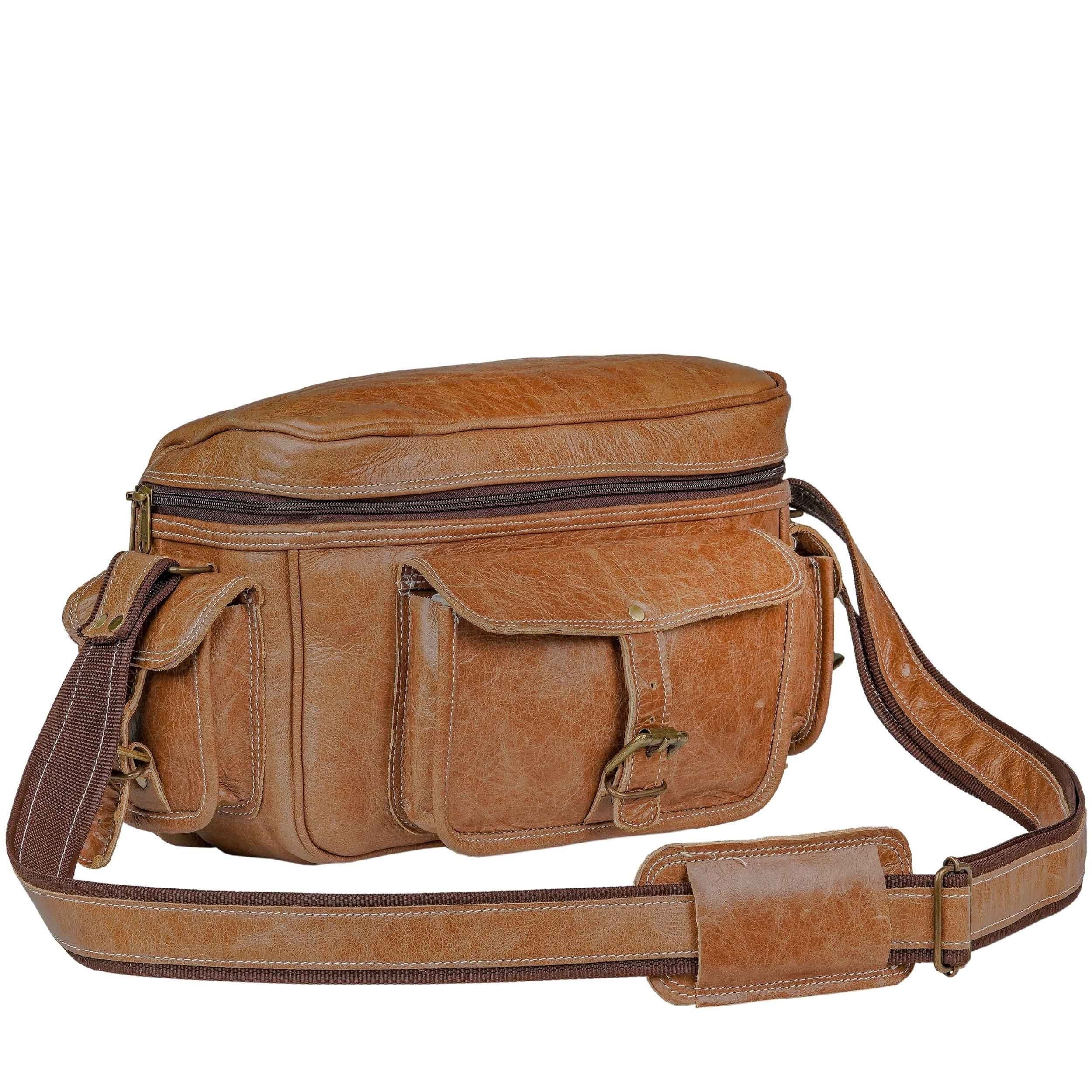 Personalized Padded Leather Camera Bag – DSLR Gift for Him