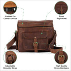 Personalized Leather Camera Bag – Vintage Saddle Bag for DSLR