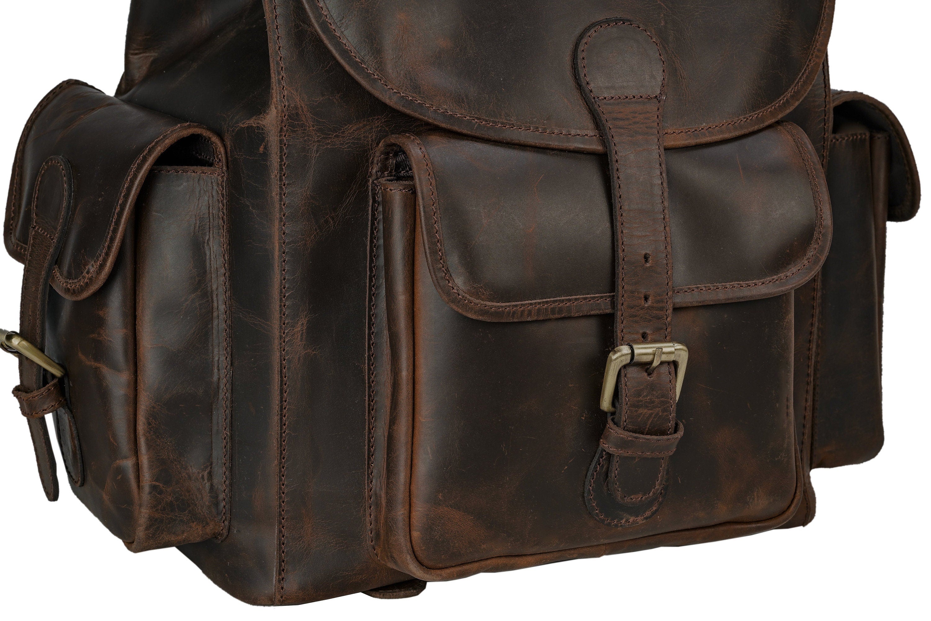 Women's Leather Mini Backpack – College Rucksack Christmas Gift