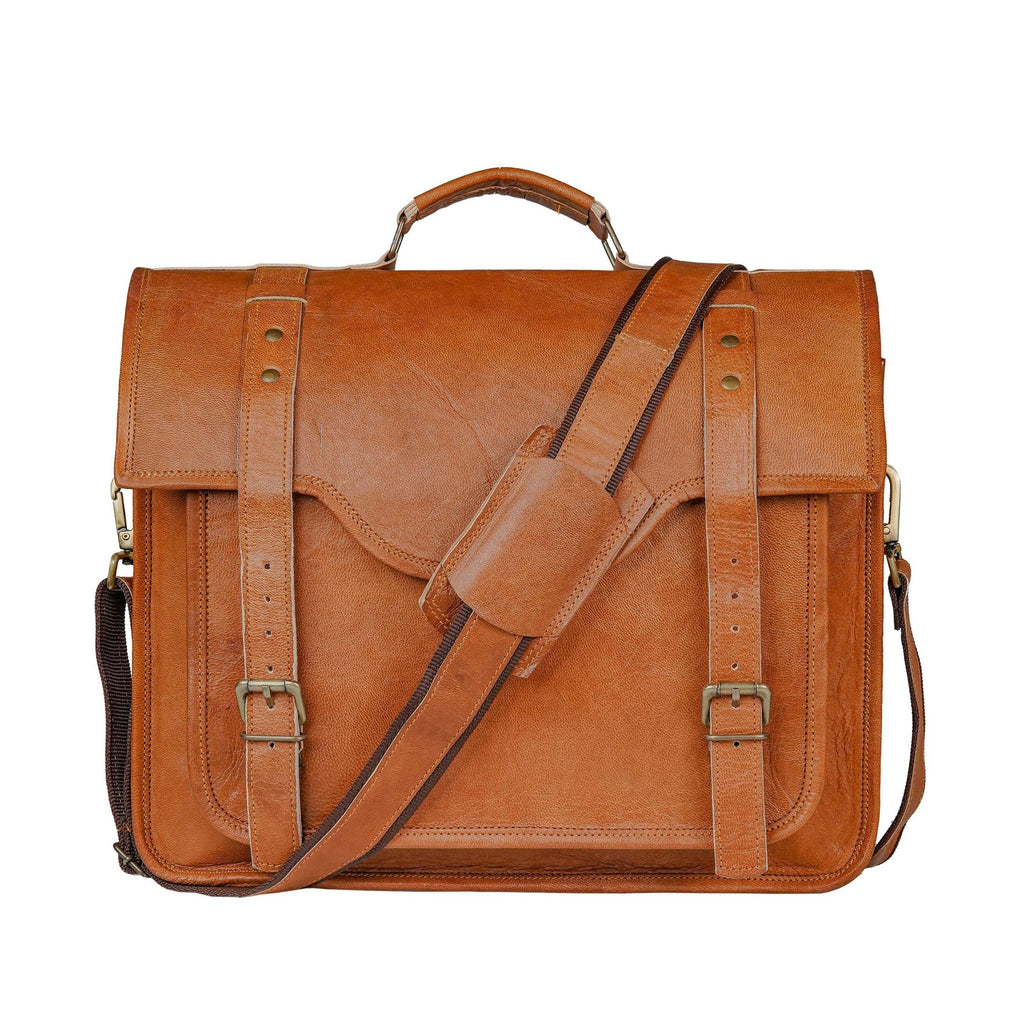 Genuine Leather Messenger Satchel Shoulder Laptop Bag – Unisex