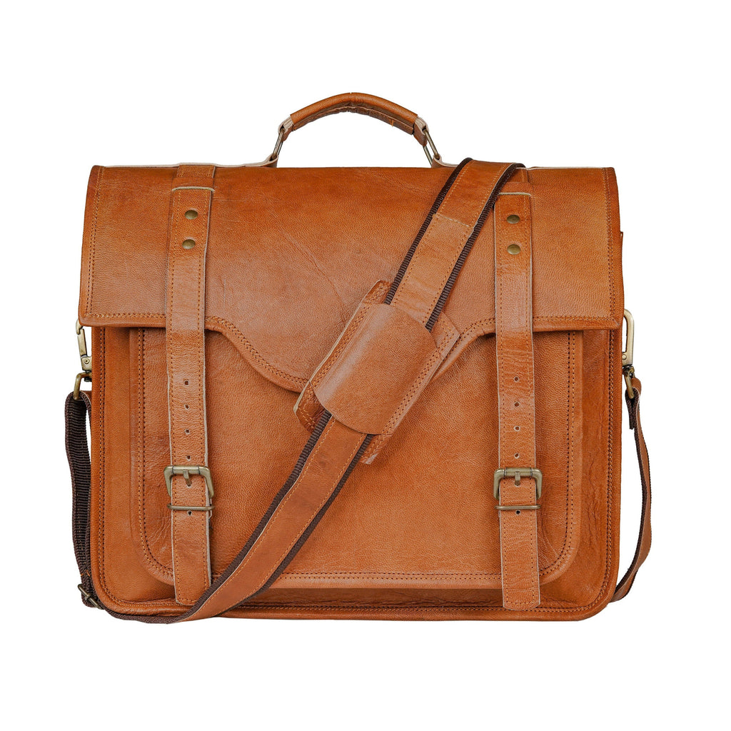 Genuine Leather Messenger Satchel Shoulder Laptop Bag – Unisex