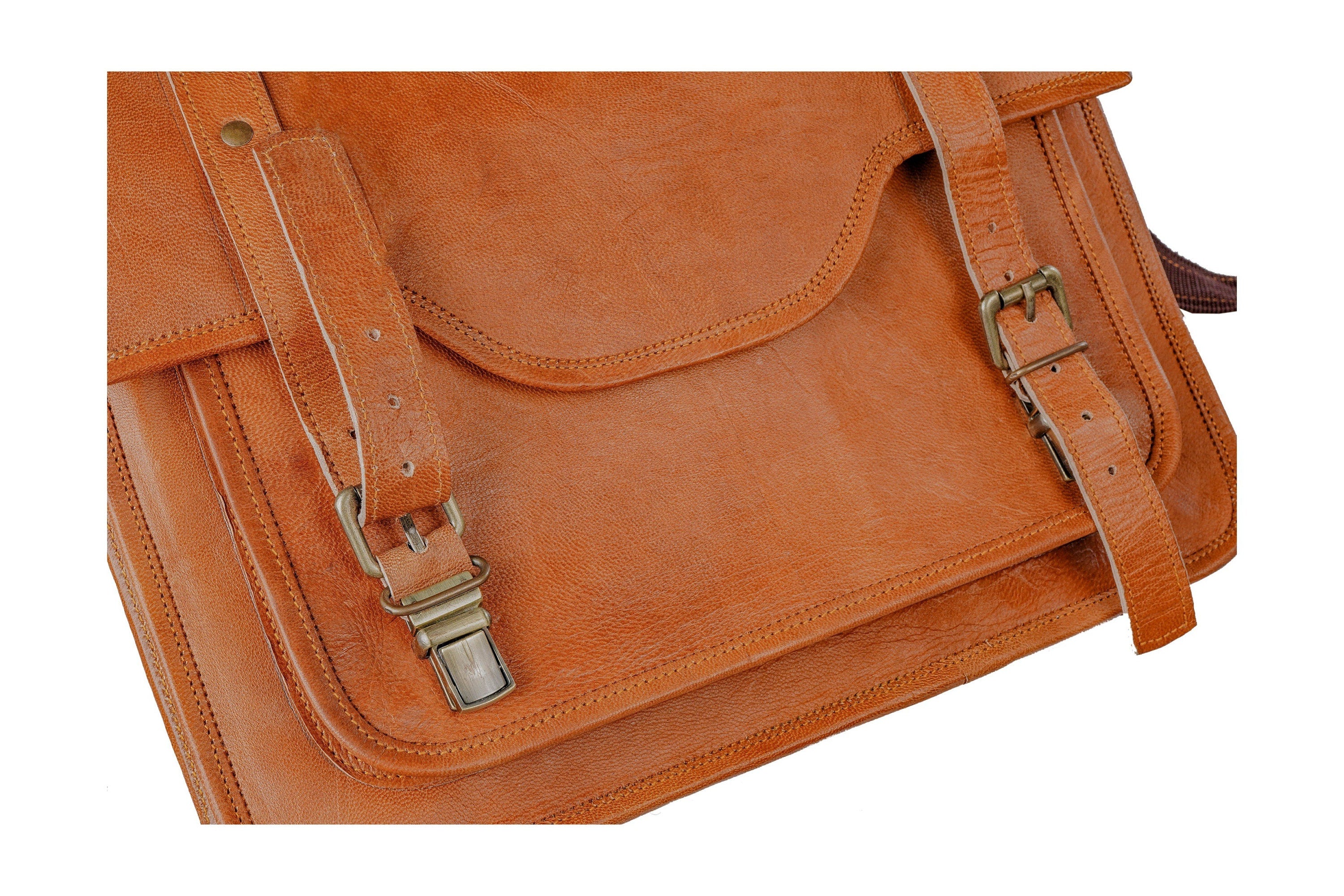 Genuine Leather Messenger Satchel Shoulder Laptop Bag – Unisex