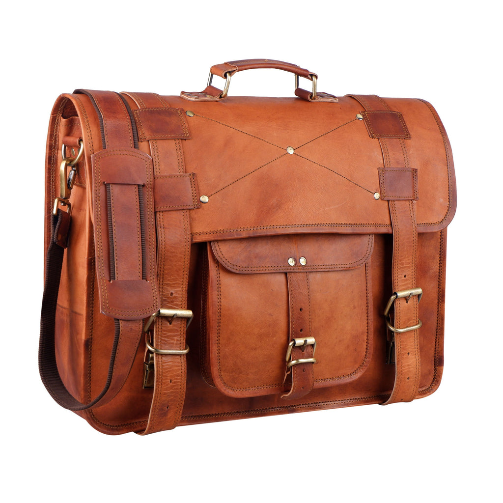 Customized Real Leather Laptop Briefcase – Shoulder Messenger Bag