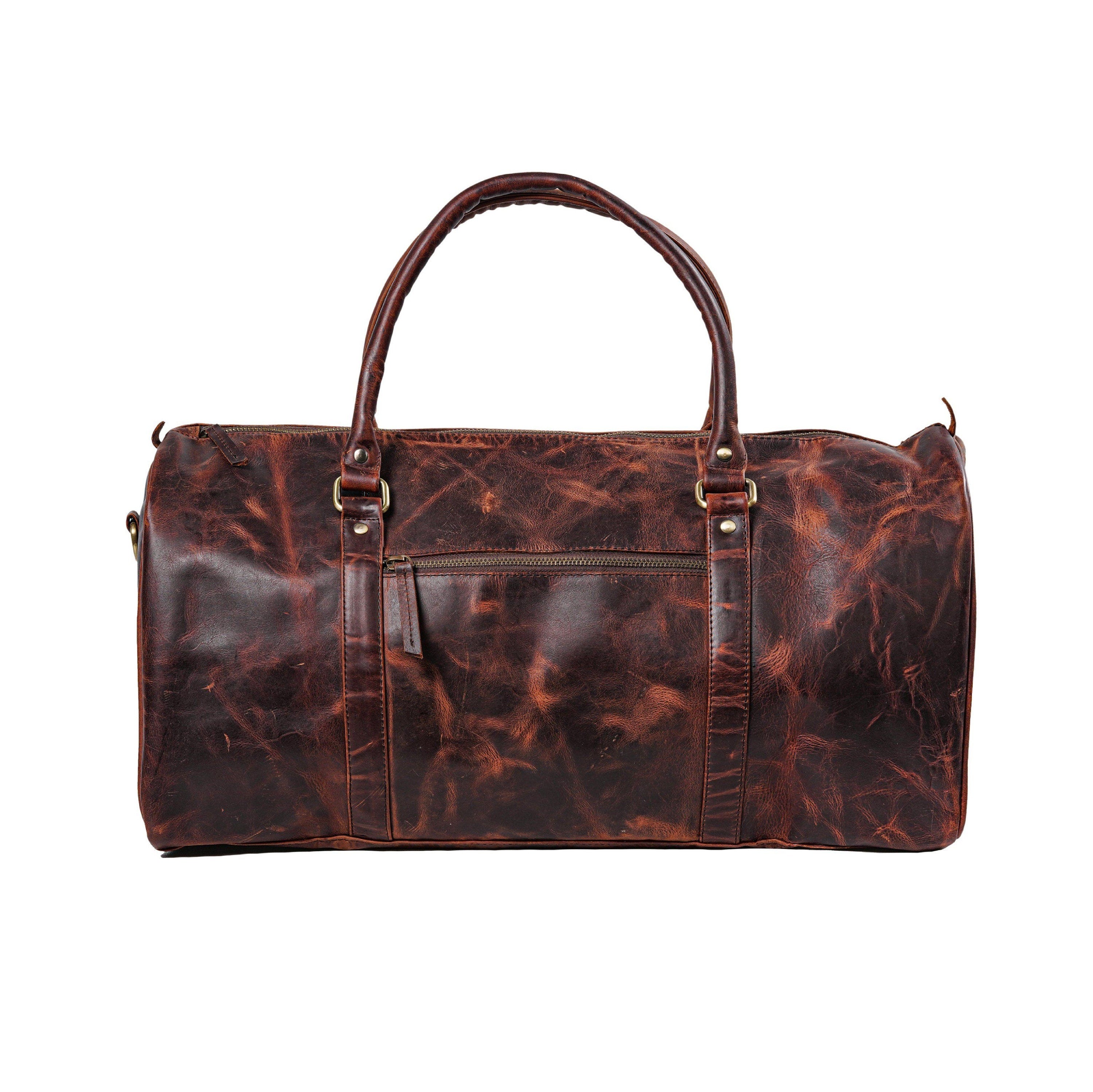 Men's Buffalo Leather Weekend Duffel Bag – Gym & Overnight Travel