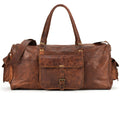Men's Full Grain Leather Weekender Duffel Bag – Overnight Travel