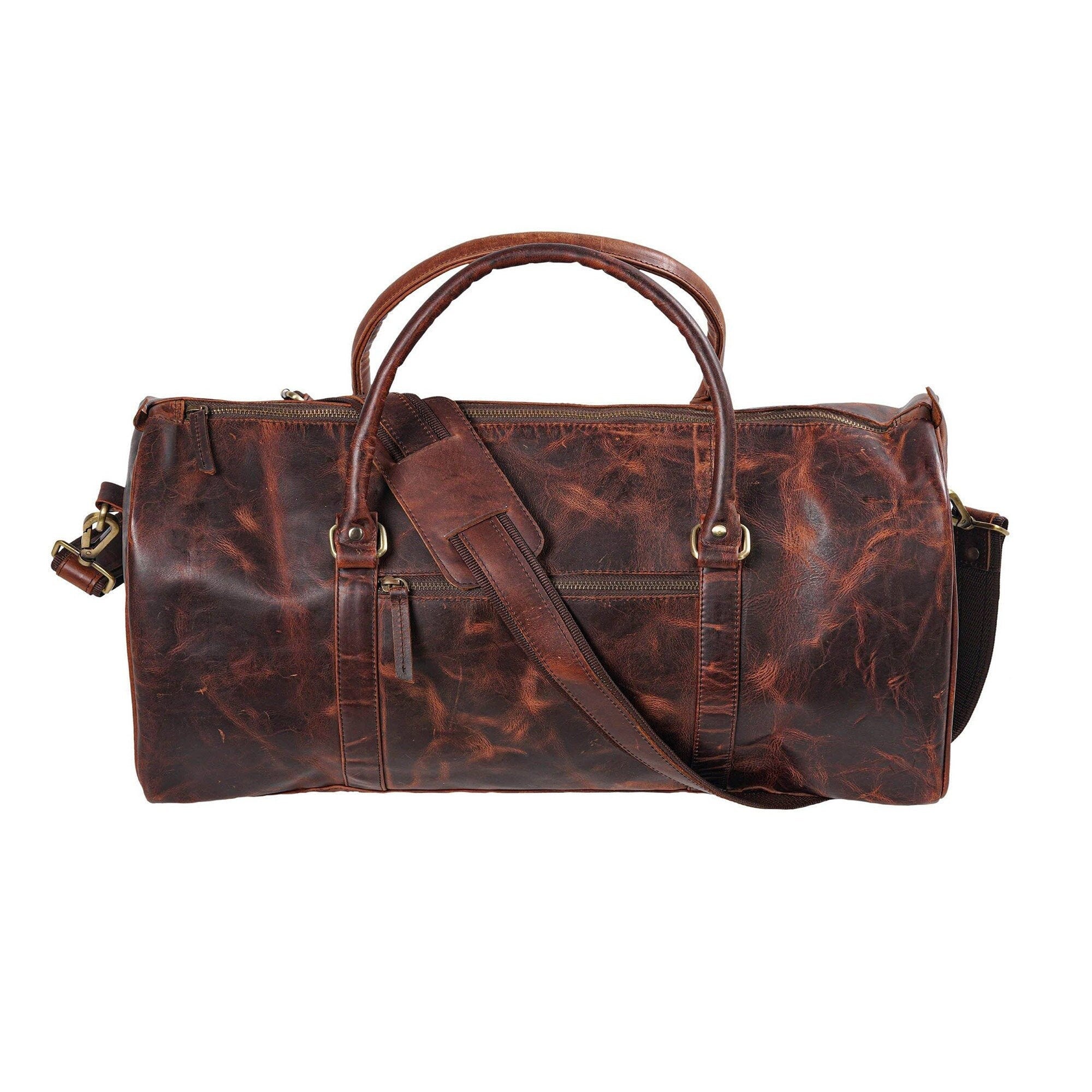 Men's Buffalo Leather Weekend Duffel Bag – Gym & Overnight Travel