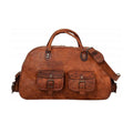 Full Grain Brown Leather Weekender Duffel Bag – Travel Gift