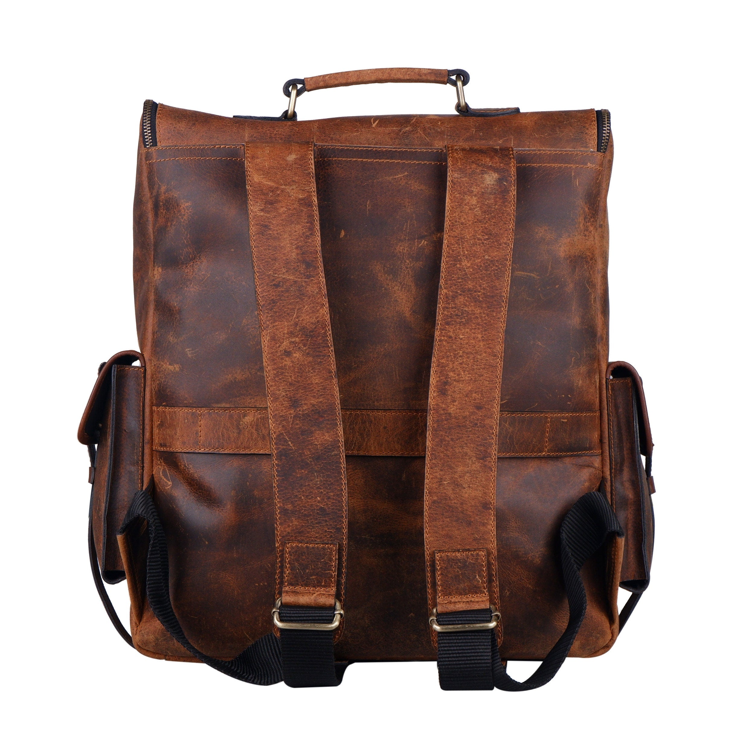 Genuine Buffalo Leather Backpack – Travel, Laptop & College Rucksack