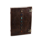 Large 7 Stones Dark Leather Journal – 13"x10" Sketchbook Diary