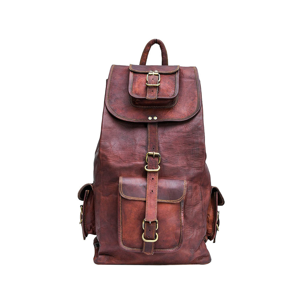 Genuine Goat Leather Backpack – Travel & Laptop Rucksack