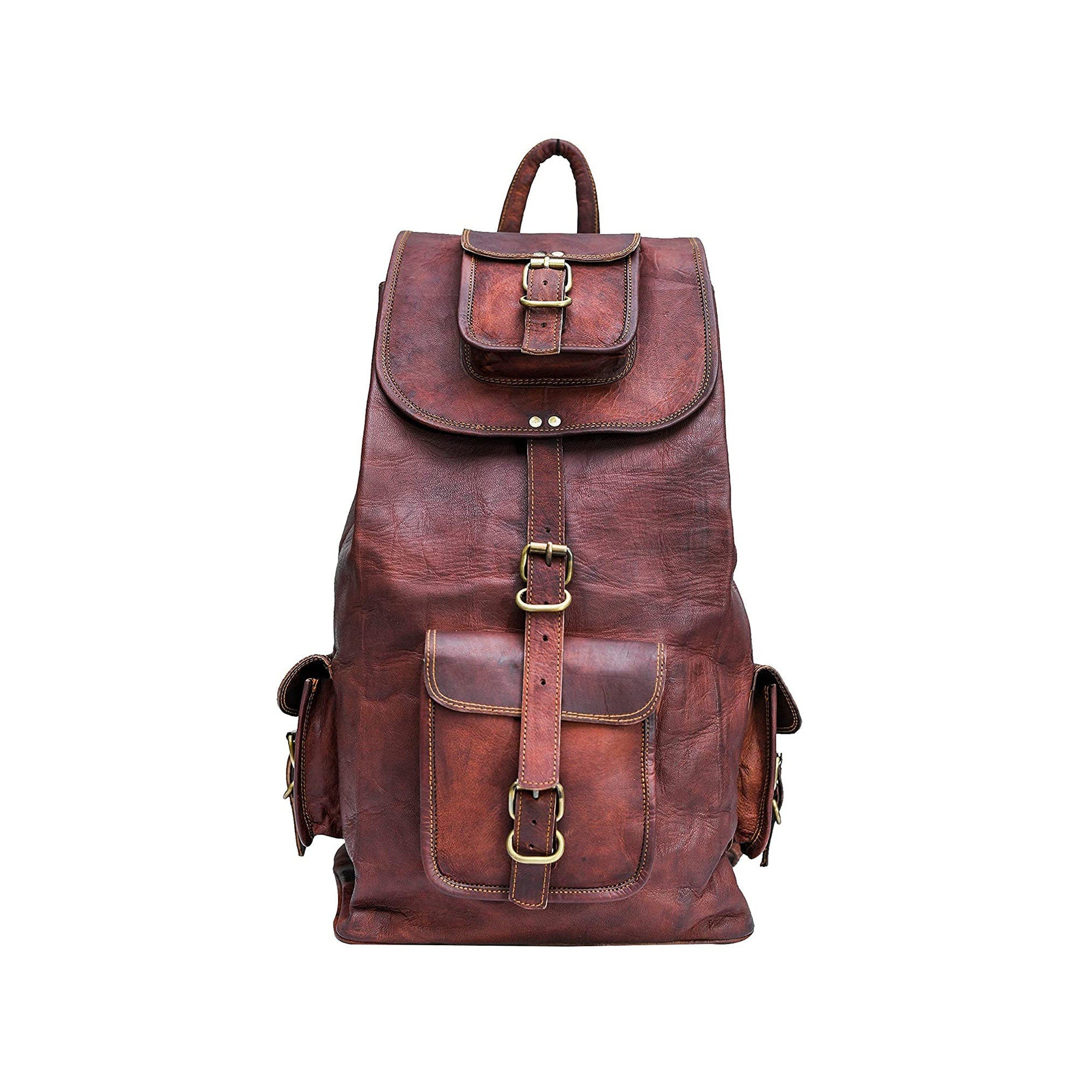 Genuine Goat Leather Backpack – Travel & Laptop Rucksack
