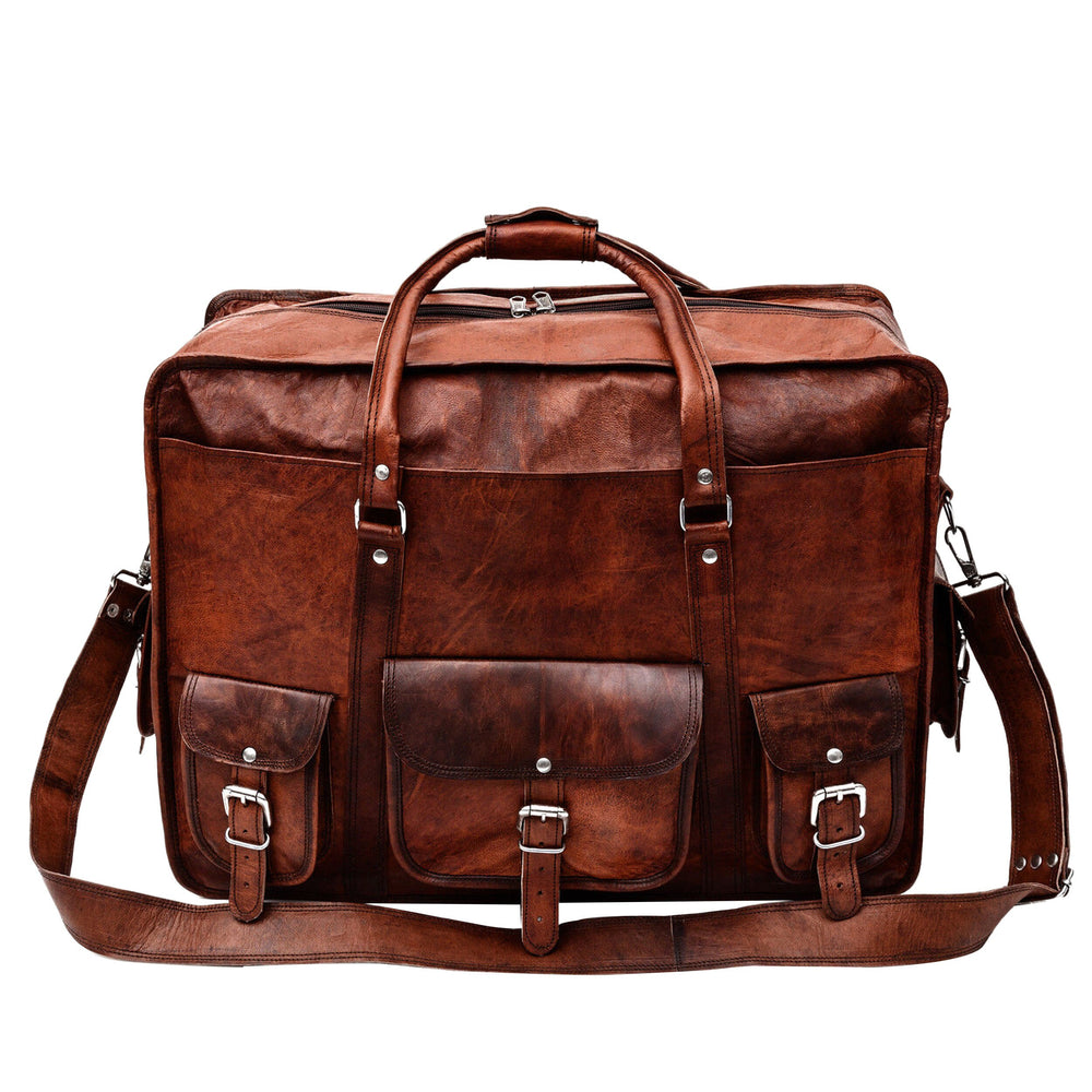 Personalized Full Grain Leather Briefcase – Laptop Crossbody Bag
