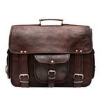 Customized Genuine Leather Laptop Messenger Bag – Brown Briefcase
