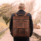 Genuine Buffalo Leather Backpack – Travel, Laptop & College Rucksack