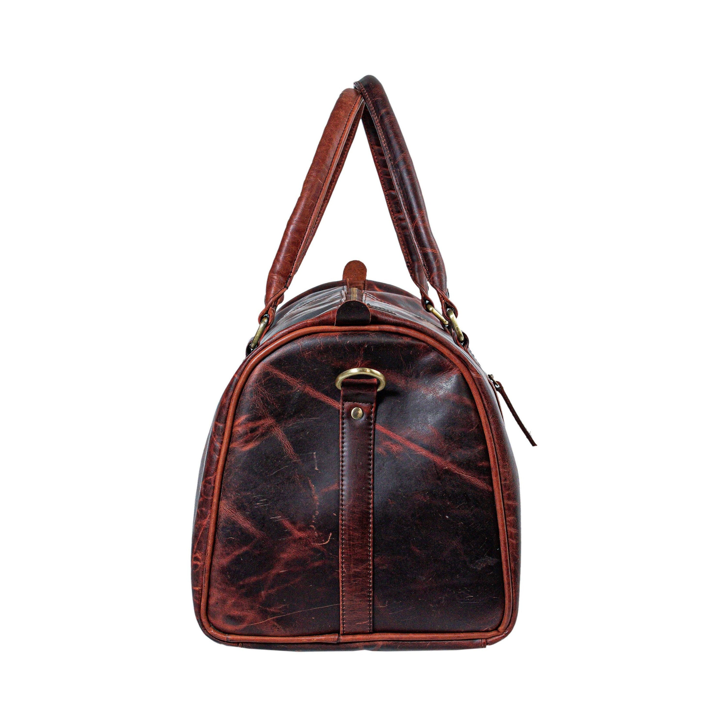 Men's Buffalo Leather Weekend Duffel Bag – Gym & Overnight Travel